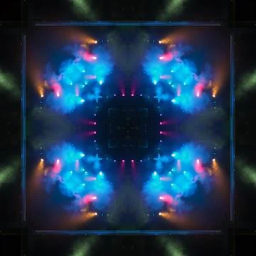 Abstract pattern, multi-colored kaleidoscope from photos lighting and spotlights Stock Photos