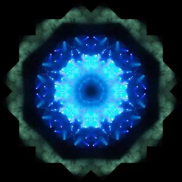Abstract pattern, multi-colored kaleidoscope, lighting and spotlights Stock Photos