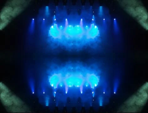 Abstract pattern, multi-colored kaleidoscope, lighting and spotlights Stock Photos