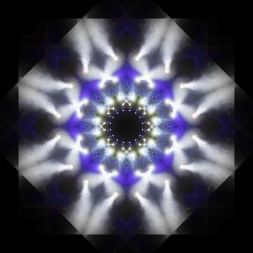 Abstract pattern, multi-colored kaleidoscope from photos lighting and spotlights Stock Photos