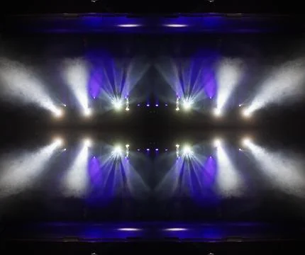 Abstract pattern, multi-colored kaleidoscope, lighting and spotlights Stock Photos