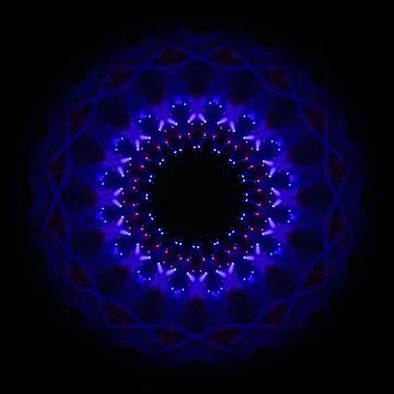 Abstract pattern, multi-colored kaleidoscope, lighting and spotlights Foto stock