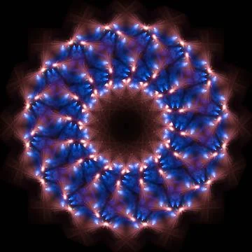 Abstract pattern, multi-colored kaleidoscope, lighting and spotlights Stock Photos