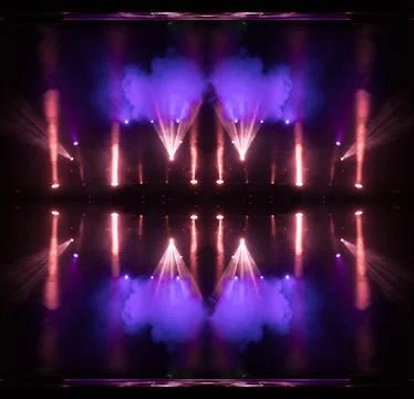 Abstract pattern, multi-colored kaleidoscope from photos lighting and spotlights Stock Photos