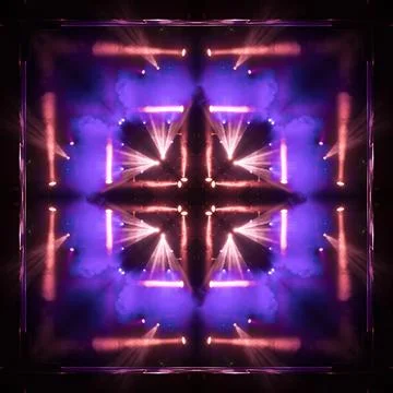 Abstract pattern, multi-colored kaleidoscope, lighting and spotlights Stock Photos