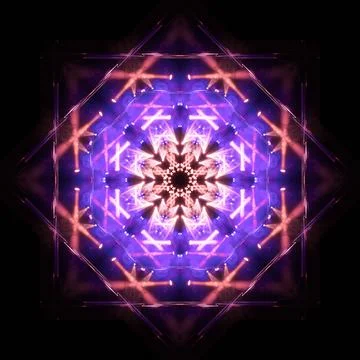 Abstract pattern, multi-colored kaleidoscope, lighting and spotlights Stock Photos