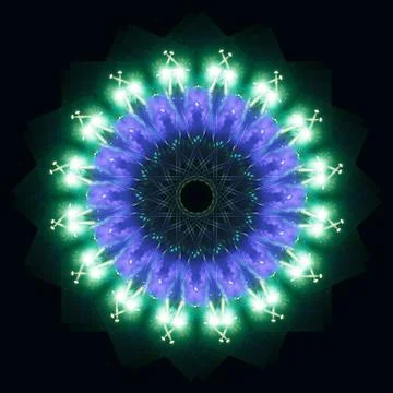 Abstract pattern, multi-colored kaleidoscope from photos light and smoke Stock Photos