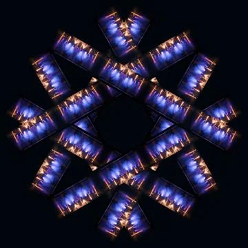 Abstract pattern, multi-colored kaleidoscope, lighting and spotlights Stock Photos