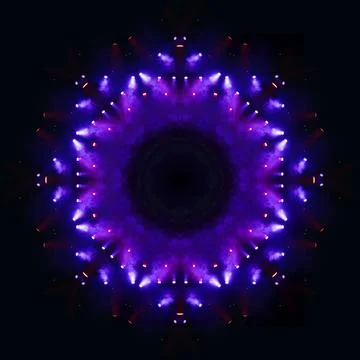 Abstract pattern, multi-colored kaleidoscope, lighting and spotlights Foto stock