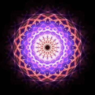 Abstract pattern, multi-colored kaleidoscope, lighting and spotlights Stock Photos