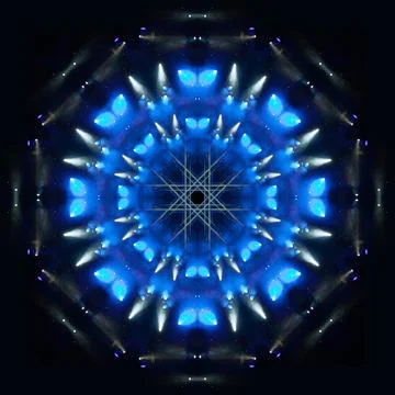 Abstract pattern, multi-colored kaleidoscope from photos lighting and spotlights Stock Photos