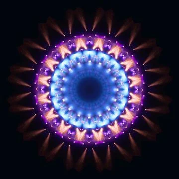 Abstract pattern, multi-colored kaleidoscope from photos lighting and spotlights Stock Photos