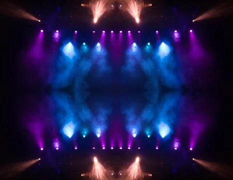 Abstract pattern, multi-colored kaleidoscope from photos lighting and spotlights Stock Photos