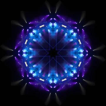 Abstract pattern, multi-colored kaleidoscope from photos light and smoke Stock Photos