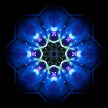 Abstract pattern, multi-colored kaleidoscope, lighting and spotlights Stock Photos