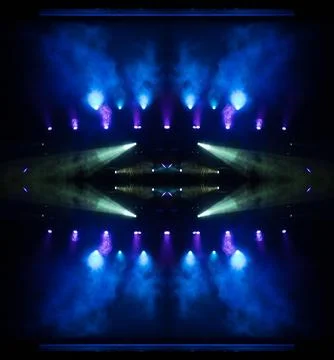 Abstract pattern, multi-colored kaleidoscope from photos lighting and spotlights Foto stock