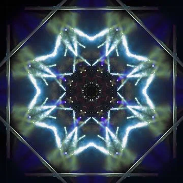 Abstract pattern, multi-colored kaleidoscope from photos light and smoke Foto stock