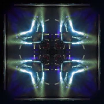 Abstract pattern, multi-colored kaleidoscope from photos light and smoke Stock Photos