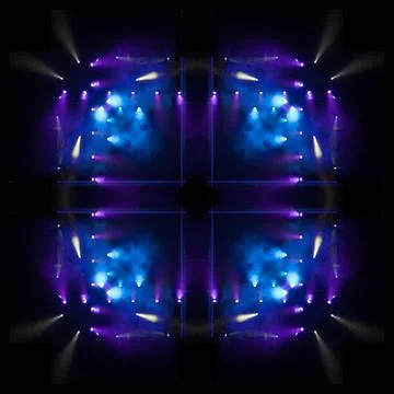 Abstract pattern, multi-colored kaleidoscope, lighting and spotlights Stock Photos
