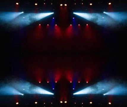 Abstract pattern, multi-colored kaleidoscope, lighting and spotlights Stock Photos