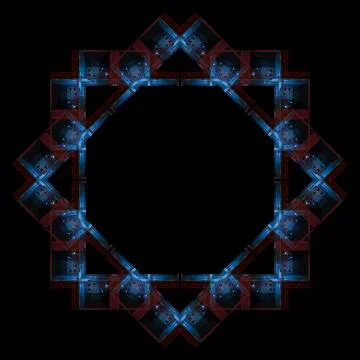 Abstract pattern, multi-colored kaleidoscope, lighting and spotlights Stock Photos