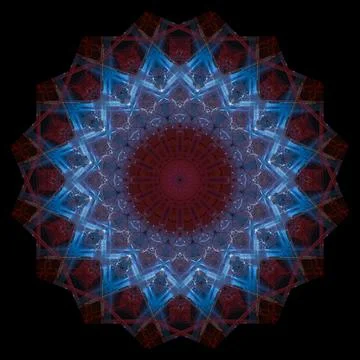 Abstract pattern, multi-colored kaleidoscope, lighting and spotlights Stock Photos