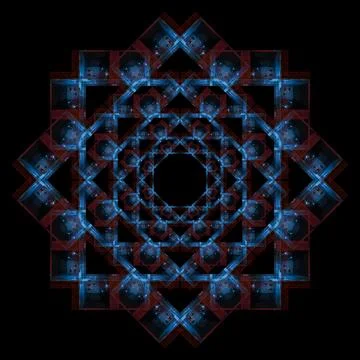 Abstract pattern, multi-colored kaleidoscope, lighting and spotlights Stock Photos