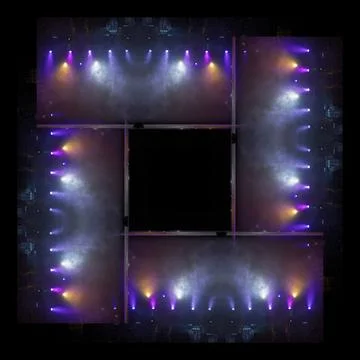 Abstract pattern, multi-colored kaleidoscope, lighting and spotlights Foto stock