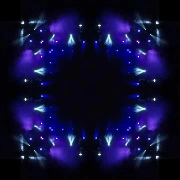 Abstract pattern, multi-colored kaleidoscope, lighting and spotlights Stock Photos