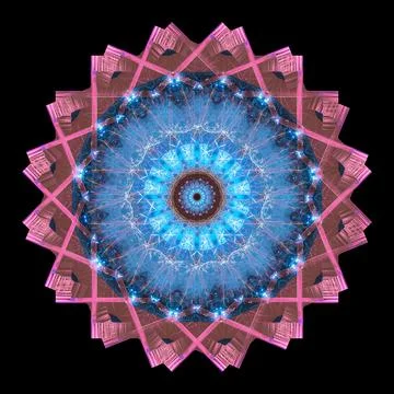 Abstract pattern, multi-colored kaleidoscope, lighting and spotlights Stock Photos