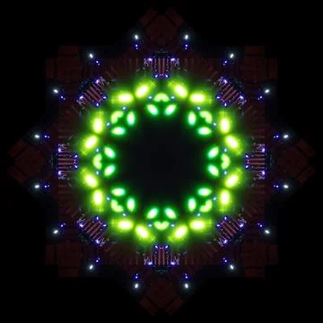 Abstract pattern, multi-colored kaleidoscope from photos lighting and spotlights Stock Photos