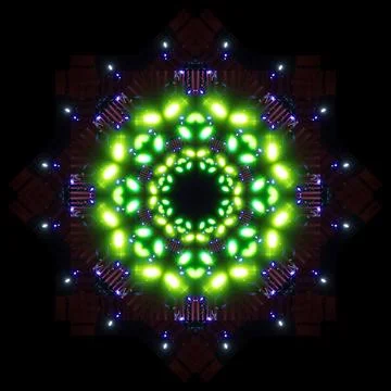 Abstract pattern, multi-colored kaleidoscope from photos lighting and spotlights Stock Photos