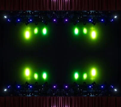 Abstract pattern, multi-colored kaleidoscope, lighting and spotlights Foto stock
