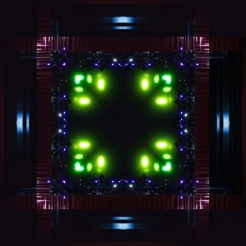 Abstract pattern, multi-colored kaleidoscope, lighting and spotlights Stock Photos