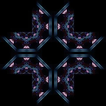 Abstract pattern, multi-colored kaleidoscope, lighting and spotlights Stock Photos