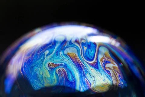 Abstract pattern, multicolored chaotic texture inside of the soap bubble, ... Foto stock