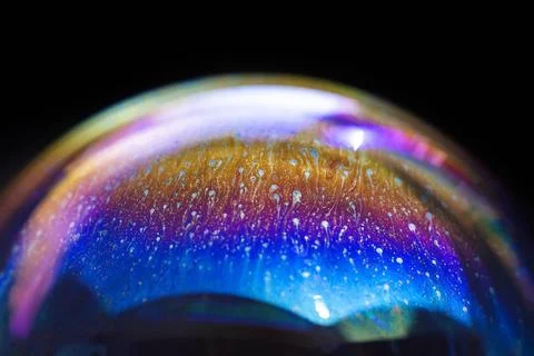 Abstract pattern, multicolored chaotic texture inside of the soap bubble, ... Stock Photos