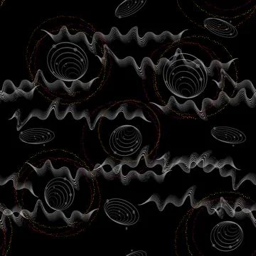 Abstract pattern multicolored circles and wavy lines Stock Illustration