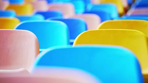 Abstract Pattern of Multicolored Stadium Seats Vídeo Stock 340482970