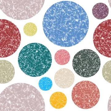 Abstract pattern with multicolored textured circles on white background. Random Stock Illustration