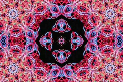 Abstract pattern of multicolored threads with 3D effect イラスト素材