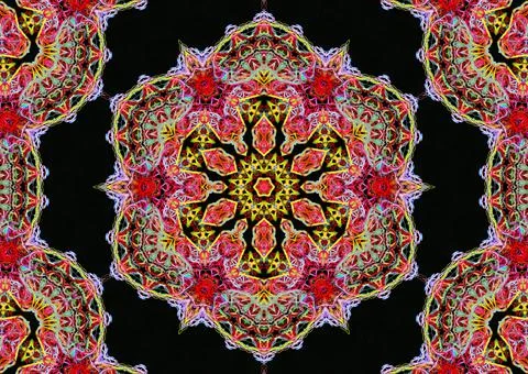 Abstract pattern of multicolored threads with 3D effect Stock Illustration