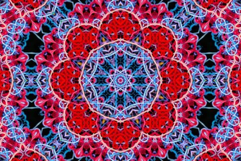 Abstract pattern of multicolored threads on a black background Stock Illustration