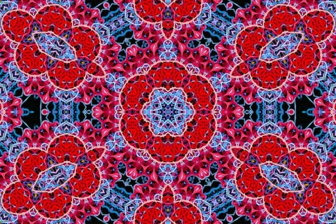 Abstract pattern of multicolored threads on a black background Stock Illustration