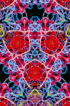 Abstract pattern of multicolored threads on a black background Illustrazione stock