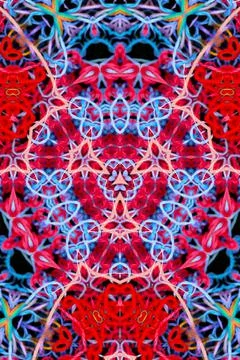 Abstract pattern of multicolored threads on a black background Illustrazione stock