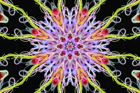 Abstract pattern of multicolored threads on a black background Stockillustratie