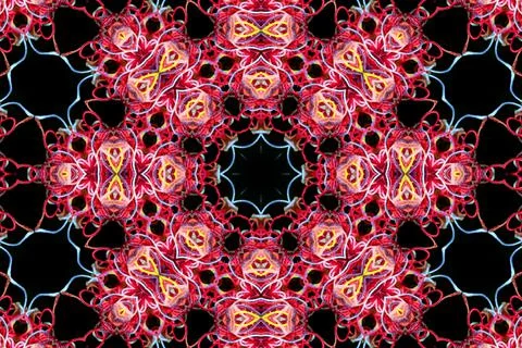 Abstract pattern of multicolored threads on a black background 스톡 일러스트