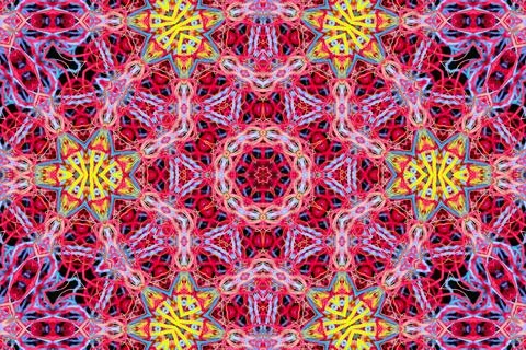 Abstract pattern of multicolored threads on a black background Stock Illustration