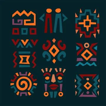 Abstract pattern in native African geometric art Stock Illustration